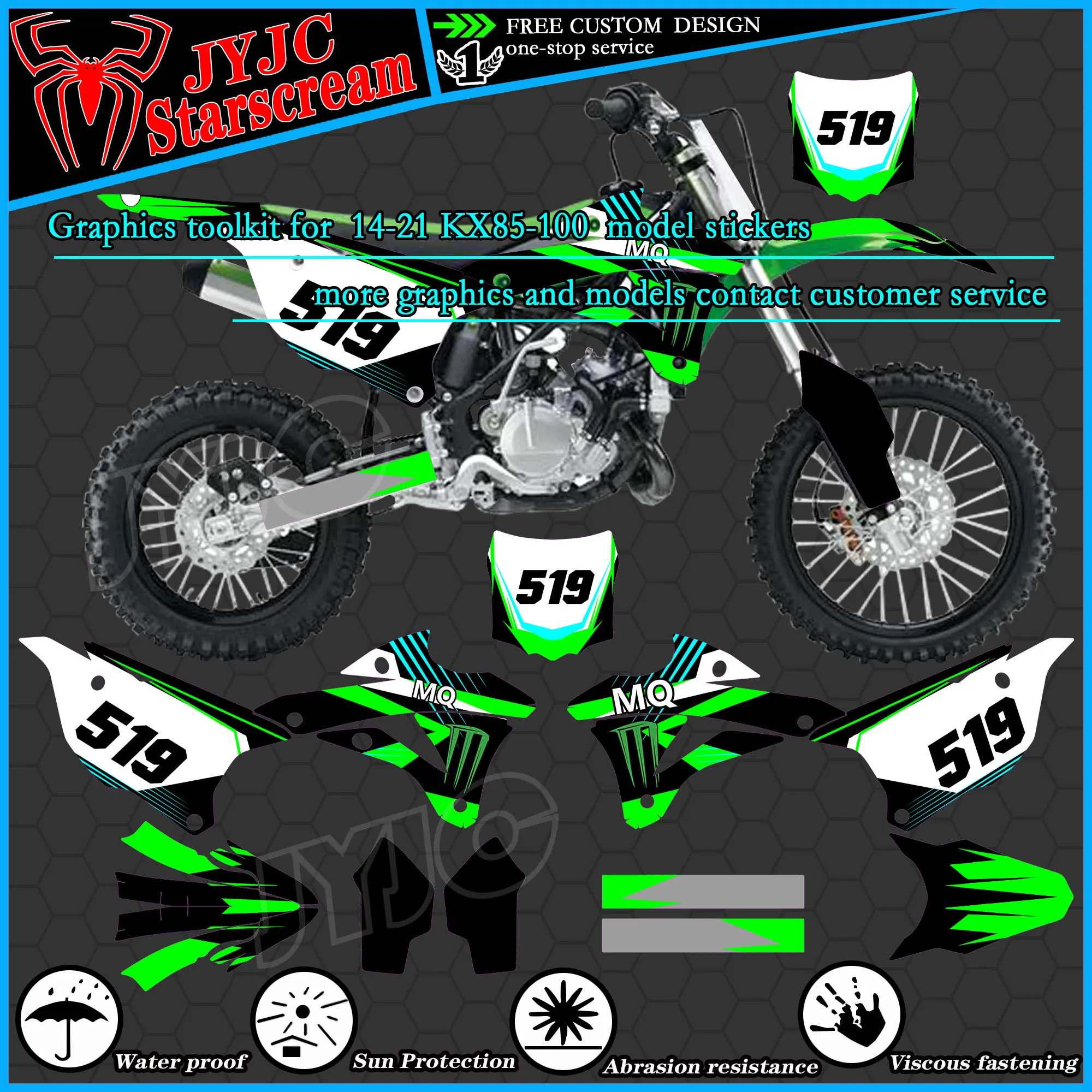 Наклейки для мотоциклов 2014, 2015, 2016, 2017, 2018, 2019, 2020, KX85, KX100