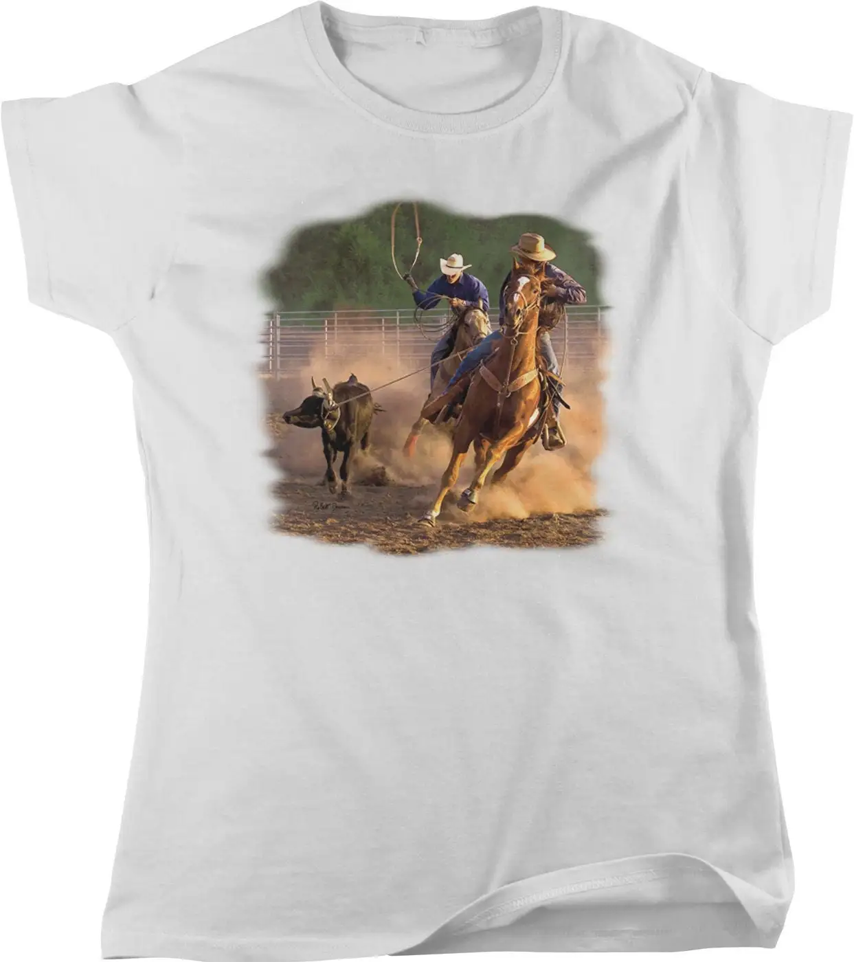 Женская футболка Ropin on the Ranch Cowboys Cowgirls HOOD_00393