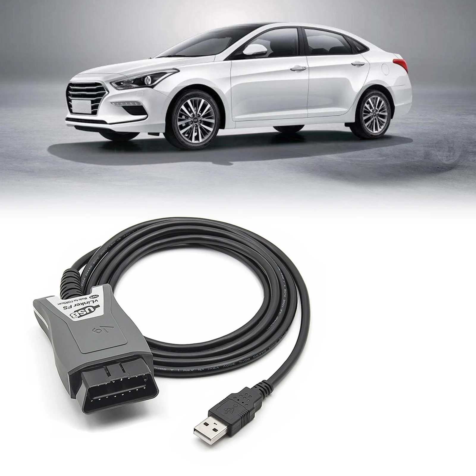 Vlinker FS OBD адаптер Vgate Vlinker FS инструмент для сканирования интерфейса, диагностический инструмент для автомобилей серии Lincoln, поддержка 24 В