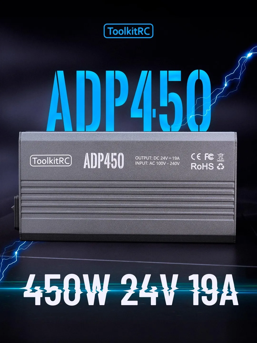 ToolkitRC ADP450 450W 19A 24V Сбалансированное зарядное устройство Адаптер питания