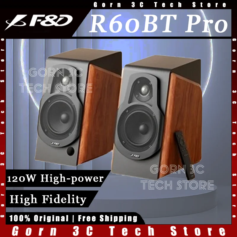 Беспроводной динамик F&D R60BT Pro Bluetooth5.0, 120 Вт, активный динамик высокой мощности, Hi-Fi, домашний уличный караок, музыкальный сабвуфер по индивидуальному заказу