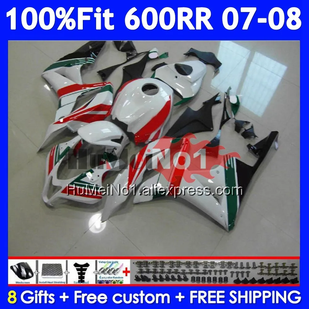 Впрыск для HONDA CBR 600 RR CC 600RR 600F5 CBR600RR 42No.47 CBR600F5 600CC CBR600 RR F5 2007 2008 Castrol зеленый 07 08 Обтекатель
