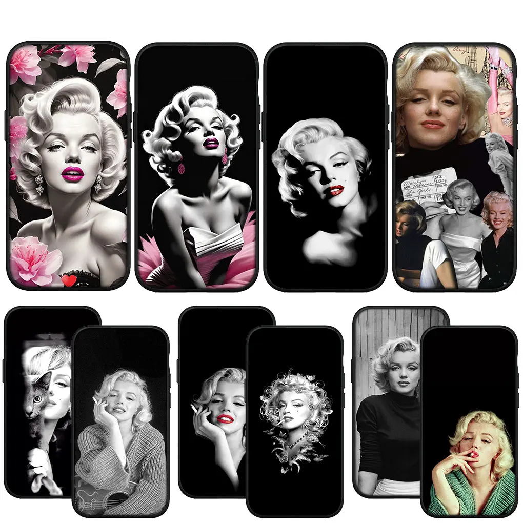 M-Marilyns M-Monroes Soft Cover Case for Apple iPhone 15 14 13 12 Mini 11 Pro X XR XS Max 7 8 Plus + 15+ 8+ Phone Casing