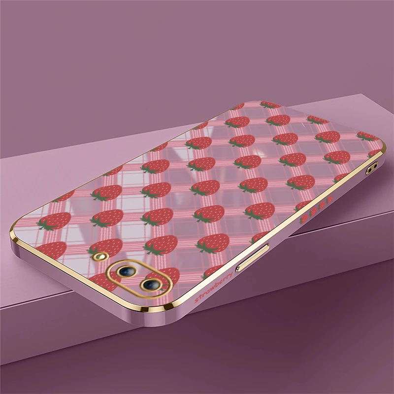 Фото Для infinix Hot 40 Pro 40i 30i 30 4G 5G 20 20S 20i Мягкий силиконовый чехол для телефона с клубничным сетчатым узором, противоударный Funda №2