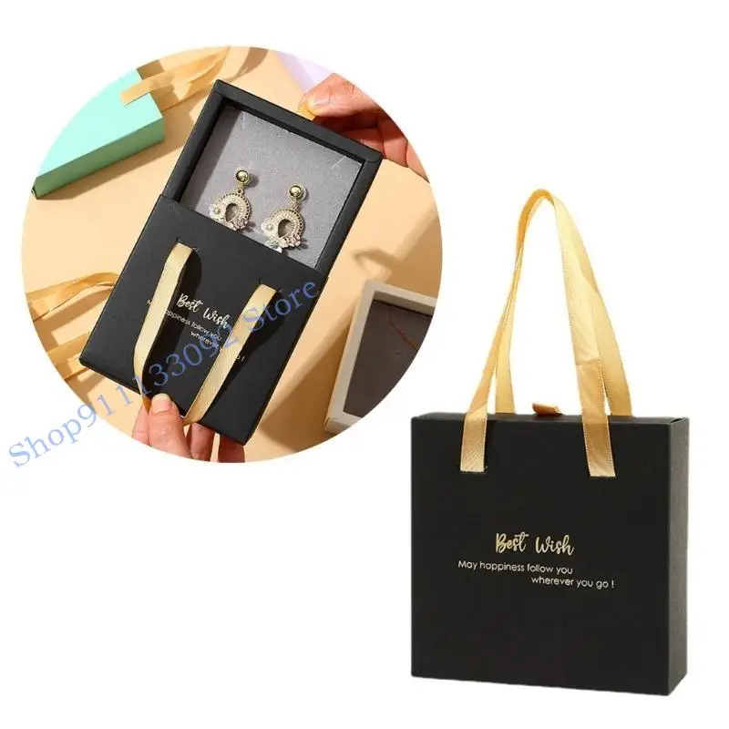 H9ED Portable Jewelry Box с ленточным браслетным ожерельем для ожерелья
