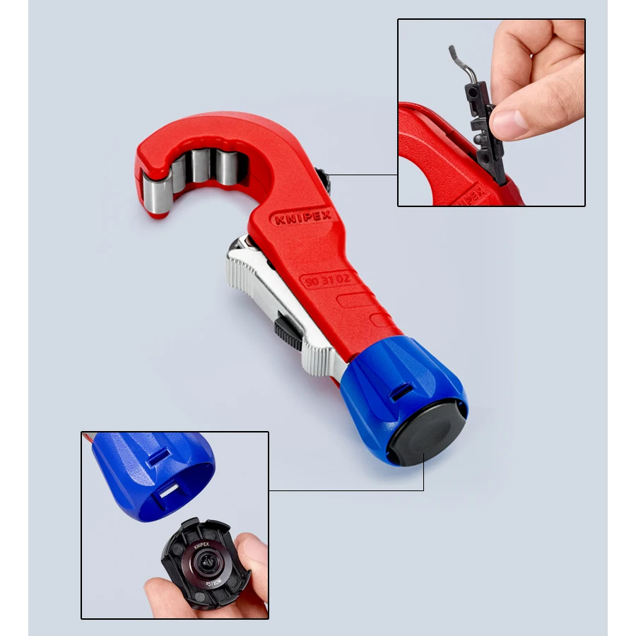 KNIPEX TubiX ®   Труборез можно разрезать из Ø 6–35 мм с толщиной стенки до 2 мм. Резак для стальных труб с шарикоподшипником. 903102 BK (art.: 3920cda0afead) - 3920cda0afead
