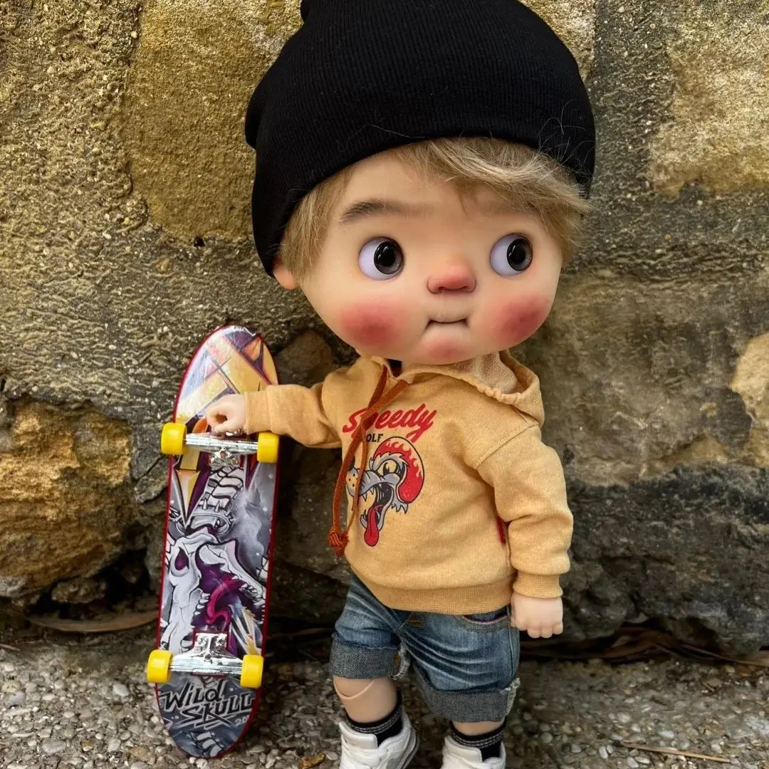Кукла BJD 1/12 qbaby 12 см, милый мальчик, большая голова, макияж, высокое качество, игрушка из смолы, подарок, куклы-ангелы в предложениях, бесплатная доставка
