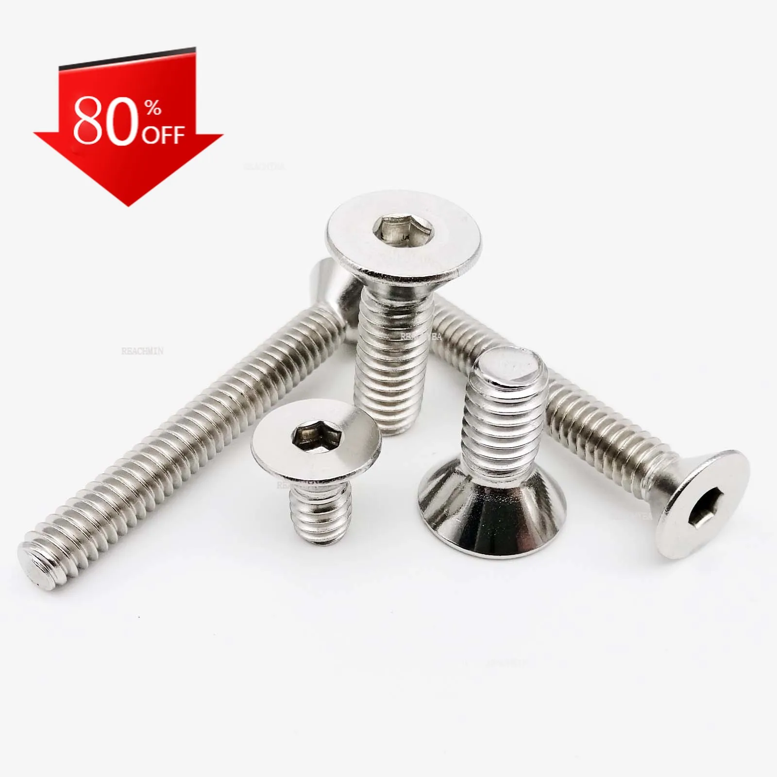 20/100 шт. UNC 2 #-56 4 #-40 6 #-32 8 #-32 10 #-24 США грубая резьба 304 нержавеющая сталь Шестигранная головка плоская потайная головка винты