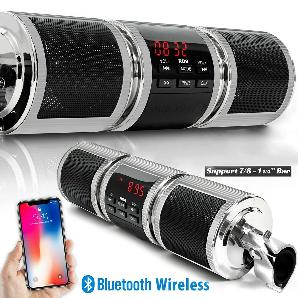 MT-478 звук мотоцикла MP3 FM-радио стерео динамик водонепроницаемый AUX USB TF карта Bluetooth-совместимый mp3-плеер
