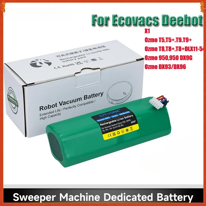 14,4 В робот-пылесос, сменные аккумуляторы для Ecovacs Deebot X1 Ozmo T5 T8 T9 950 DX9G DX93 DX96 DLX11-54