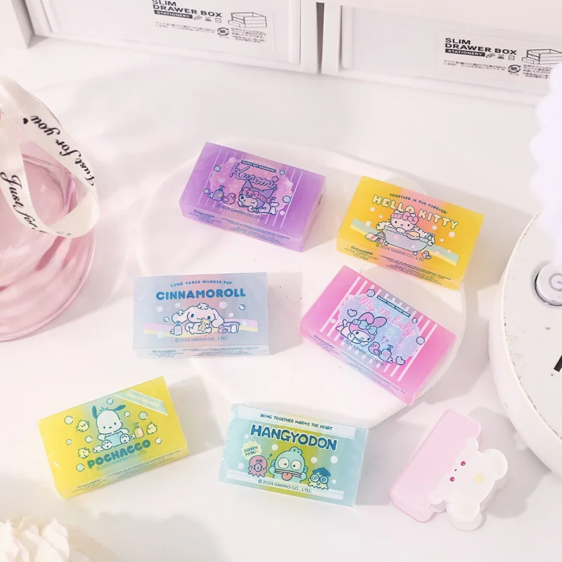 Ластик Sanrio Kitty Hangyodon, 24 шт./партия, Мультяшные Ластики для письма, рисования, карандаши, канцелярские подарки, школьные принадлежности