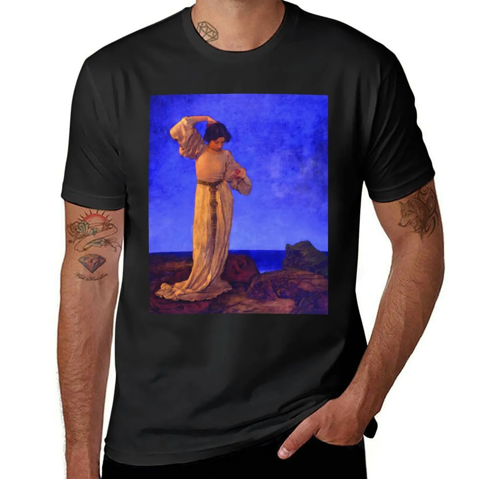Футболка для фанатов спорта жизелда (1910) - Maxfield Parrish, новая коллекция футболок для мужчин