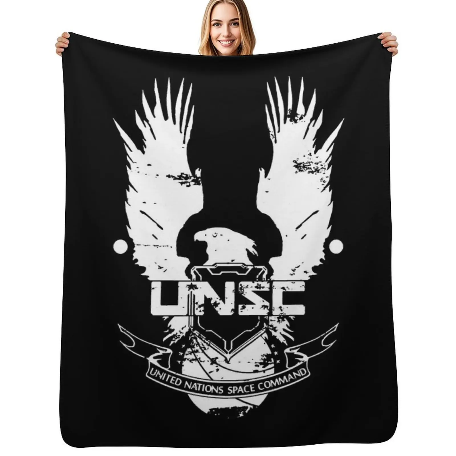 Halo UNSC изношенного логотипа, высококачественное пледы, фланелевая ткань, декоративные диваны, большие персонализированные подарочные одеяла