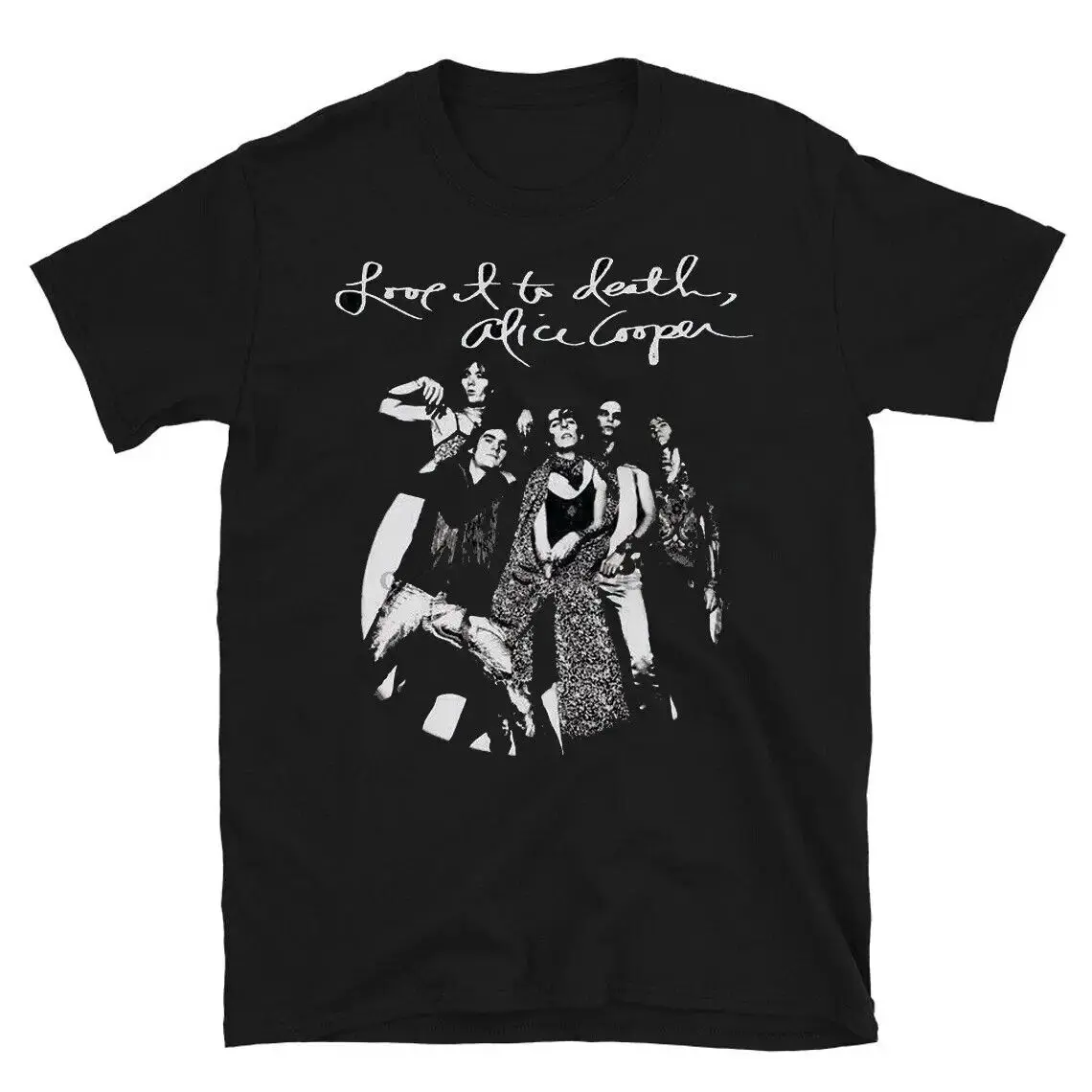 Винтажная рубашка ALICE COOPER в стиле унисекс из хлопка с надписью «LOVE IT TO DEATH»