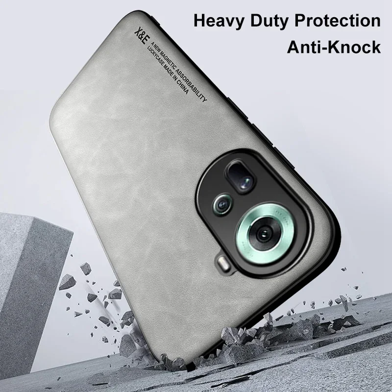 Роскошный кожаный чехол для OPPO Reno 12 11 10 9 8 7 6 Pro Plus Find X6 X5 Pro Lite с металлической пластиной (art.: 3920c73b770f0) - 3920c73b770f0