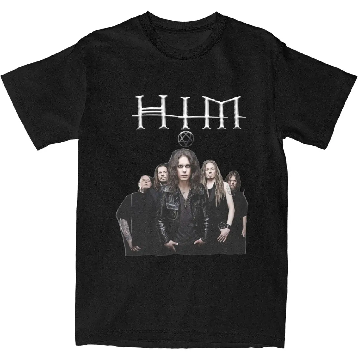 Футболка Him Rock Band, мужская футболка Ville Valo Singer, винтажная хлопковая футболка 100, летняя футболка в стиле хип-хоп с круглым вырезом, одежда оверсайз