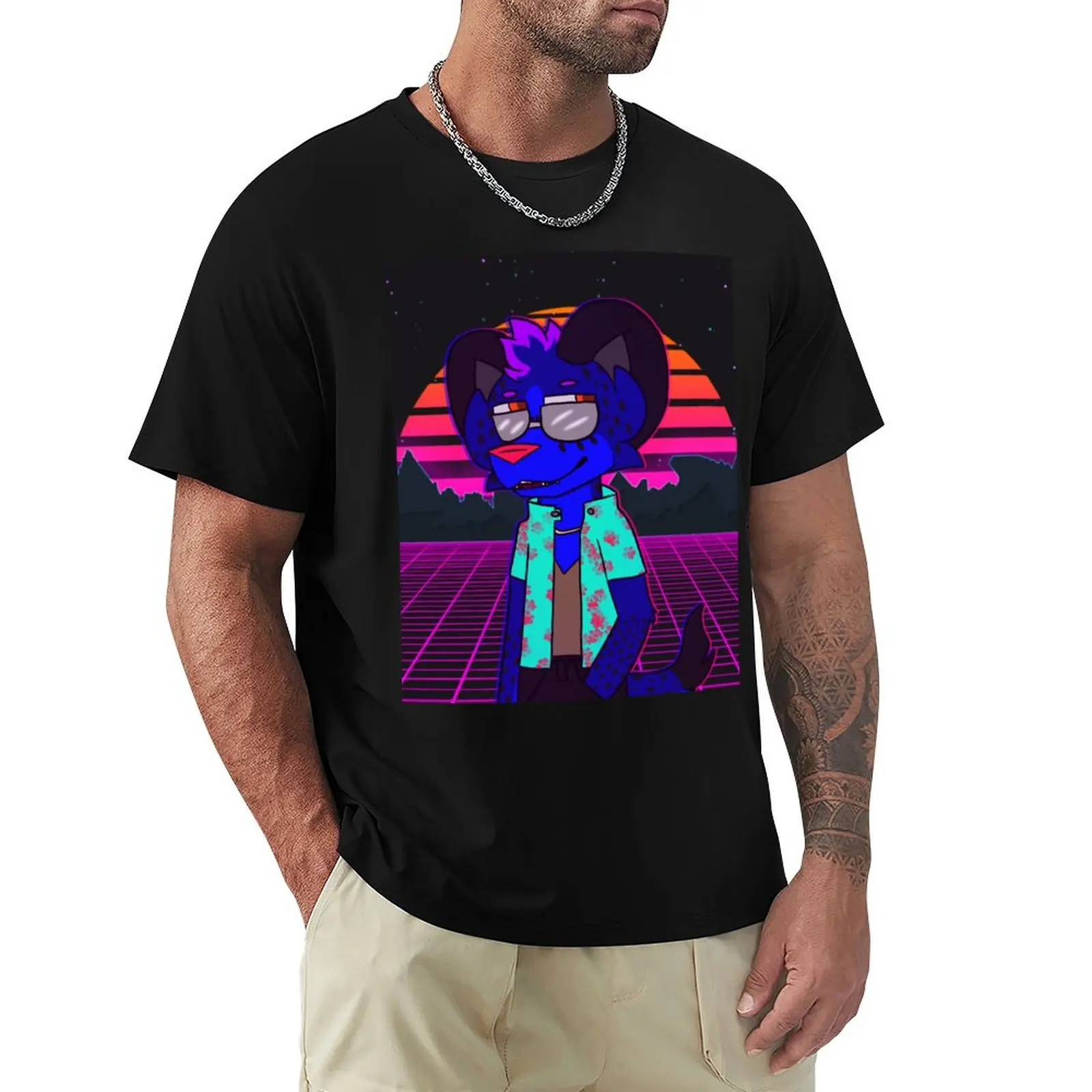 Футболка с портретом Vaporwave Hyena Bragi OC, футболки с аниме, белые мужские футболки с рисунком для мальчиков
