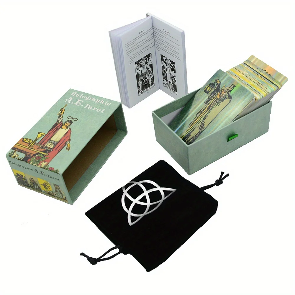 Выдвижная Подарочная коробка Tarot 7*12 см с 78 бумажными инструкциями по эксплуатации на английском языке WeChat, настольные игрушки, лазер без границ