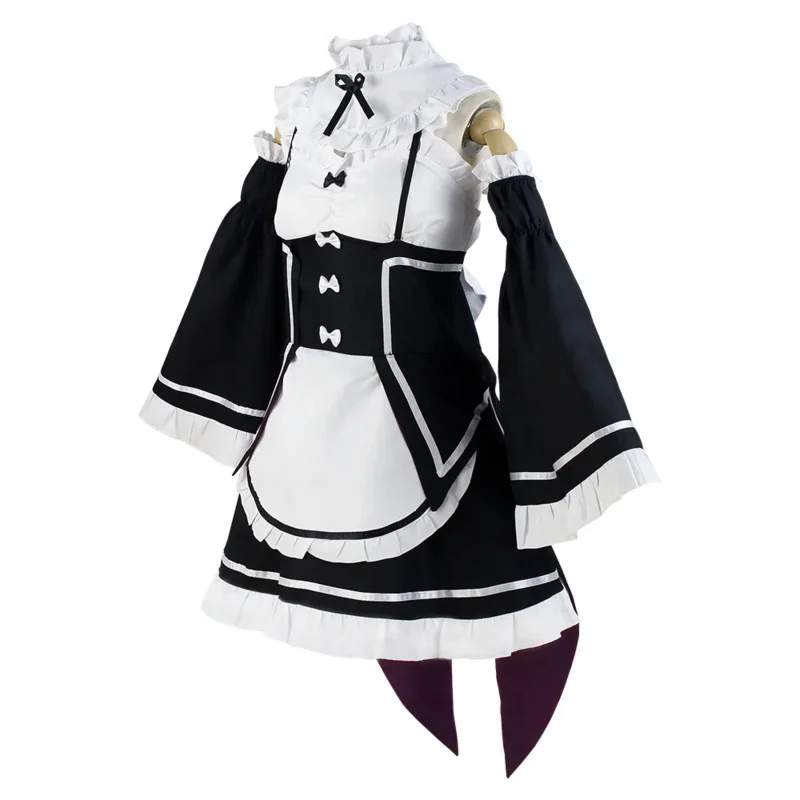 2025 ♥   Новый Ram Rem Косплей Костюм Аниме Re: Zero Kara Hajimeru Isekai Seikatsu Униформа Парик Девушка Женщины Горничная Фартук Лоли ☆ ★