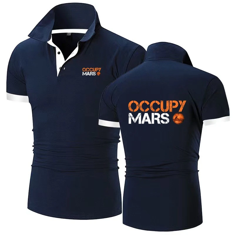 Рубашка-поло Mars Black с логотипом Space X, рубашка-поло SpaceX, Мужская популярная рубашка-бойфренд, новая футболка-поло NASAS S-6XL