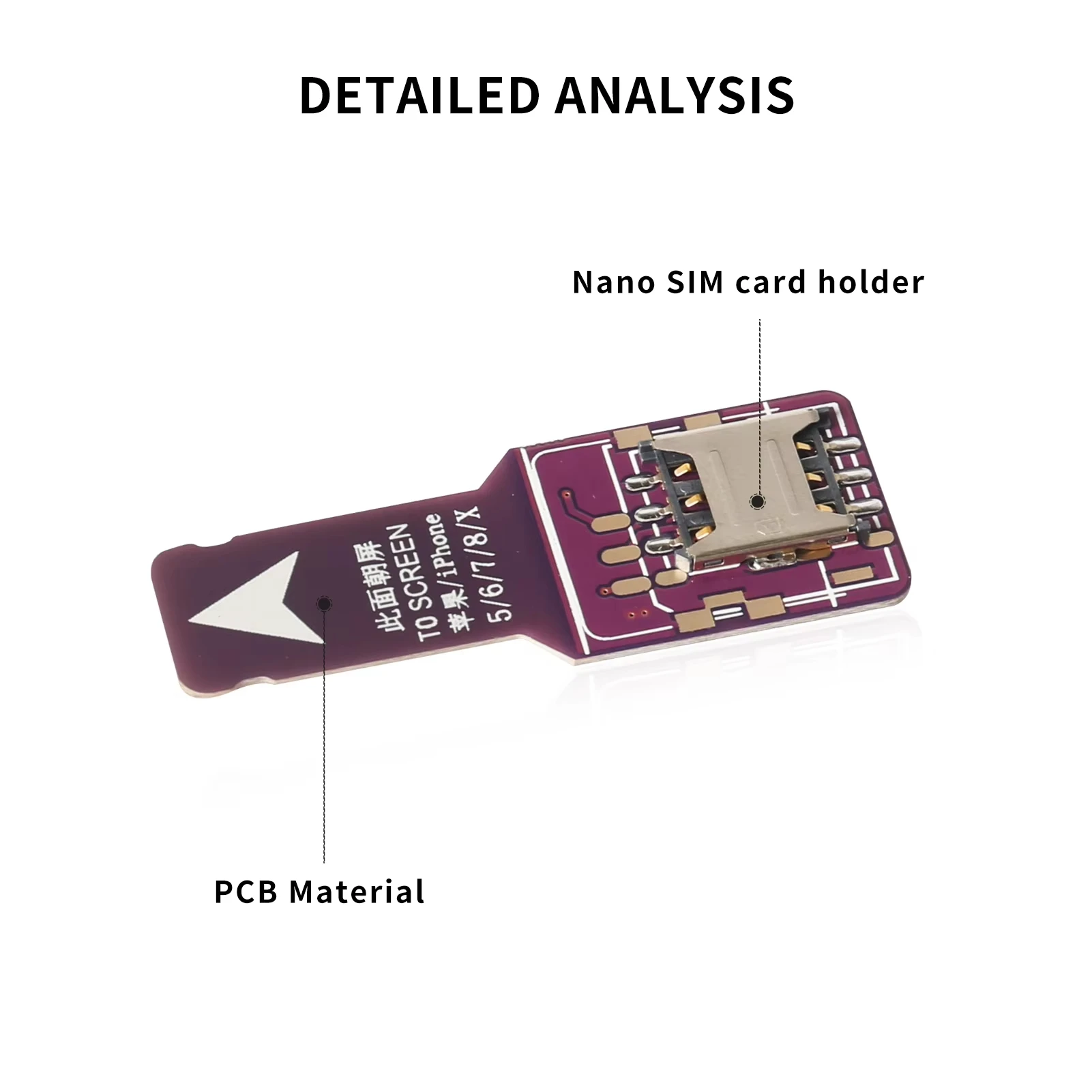 Фото Адаптер для SIM-карт печатной платы, устройство для чтения SIM-карт Nano SIM Nano для IPhone 5/6/7/8/X, адаптер для телефона Android, аксессуары для мобильных телефонов №5