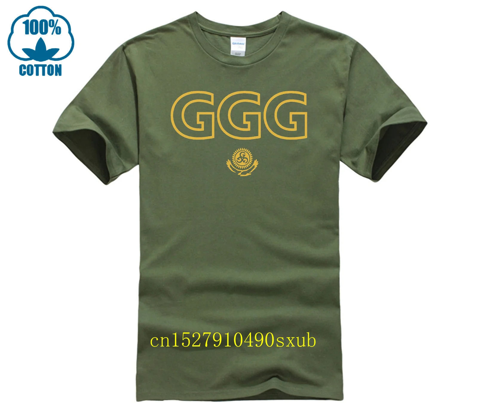Фото НОВАЯ мужская рубашка Gennady Golovkin GGG 2025 года, ФУТБОЛКА С ЗОЛОТОМ ЛОГОТИПОМ BOXING №2