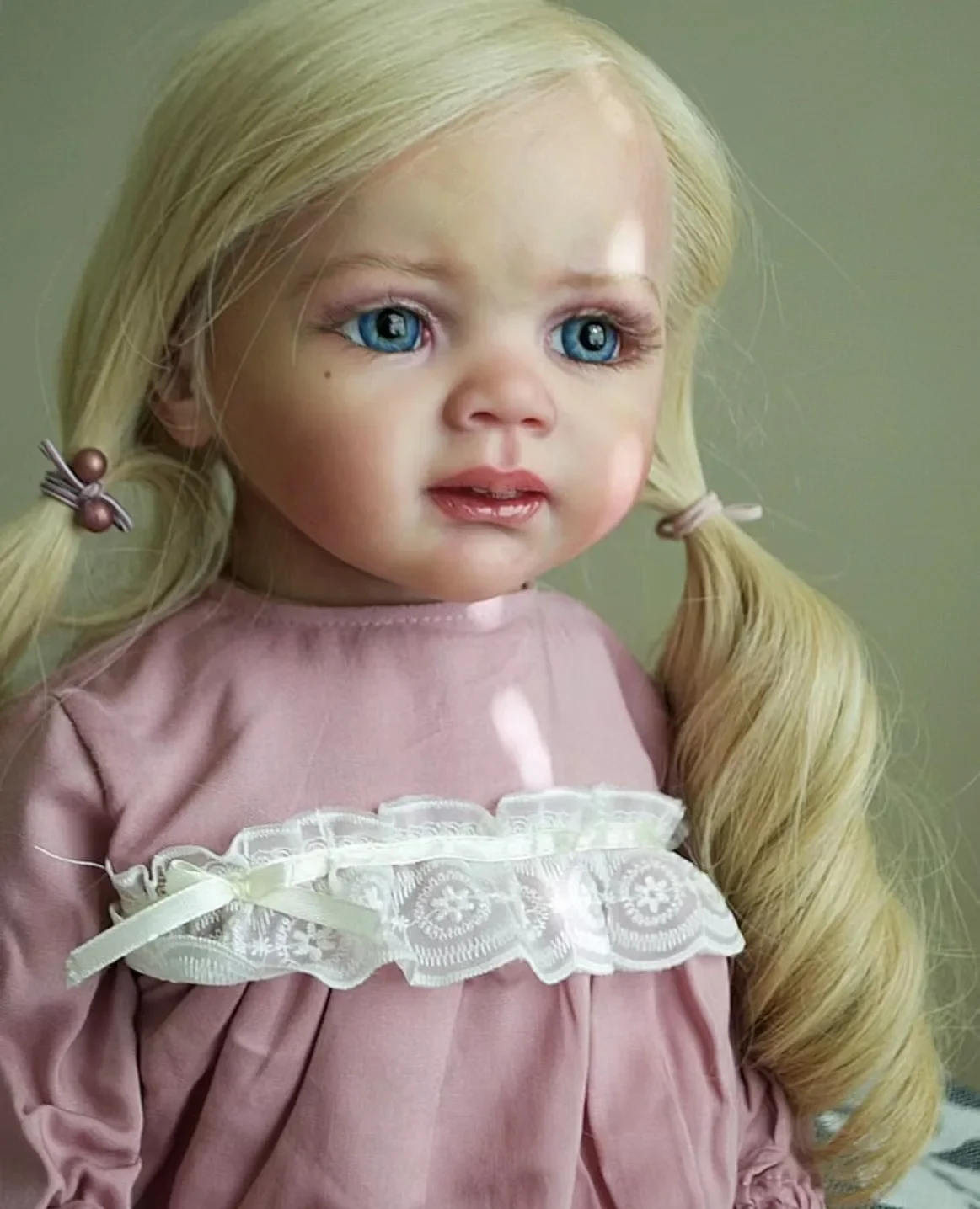 SINO-BB Artist Made 25 дюймов Reborn Baby Fritzi с укорененными волосами вручную уже готовая кукла милая девушка Рождественский подарок