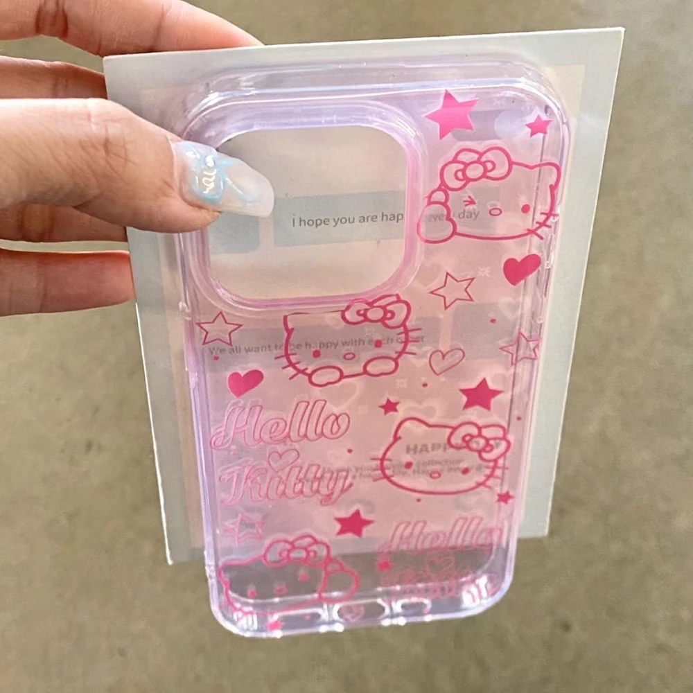 Новые милые чехлы для телефонов Sanrio Hello Kitty для Iphone 15 14 Promax, мягкий чехол 13 12, мультяшный 11, устойчивый к падениям (art.: 3920c70cfa534) - 3920c70cfa534