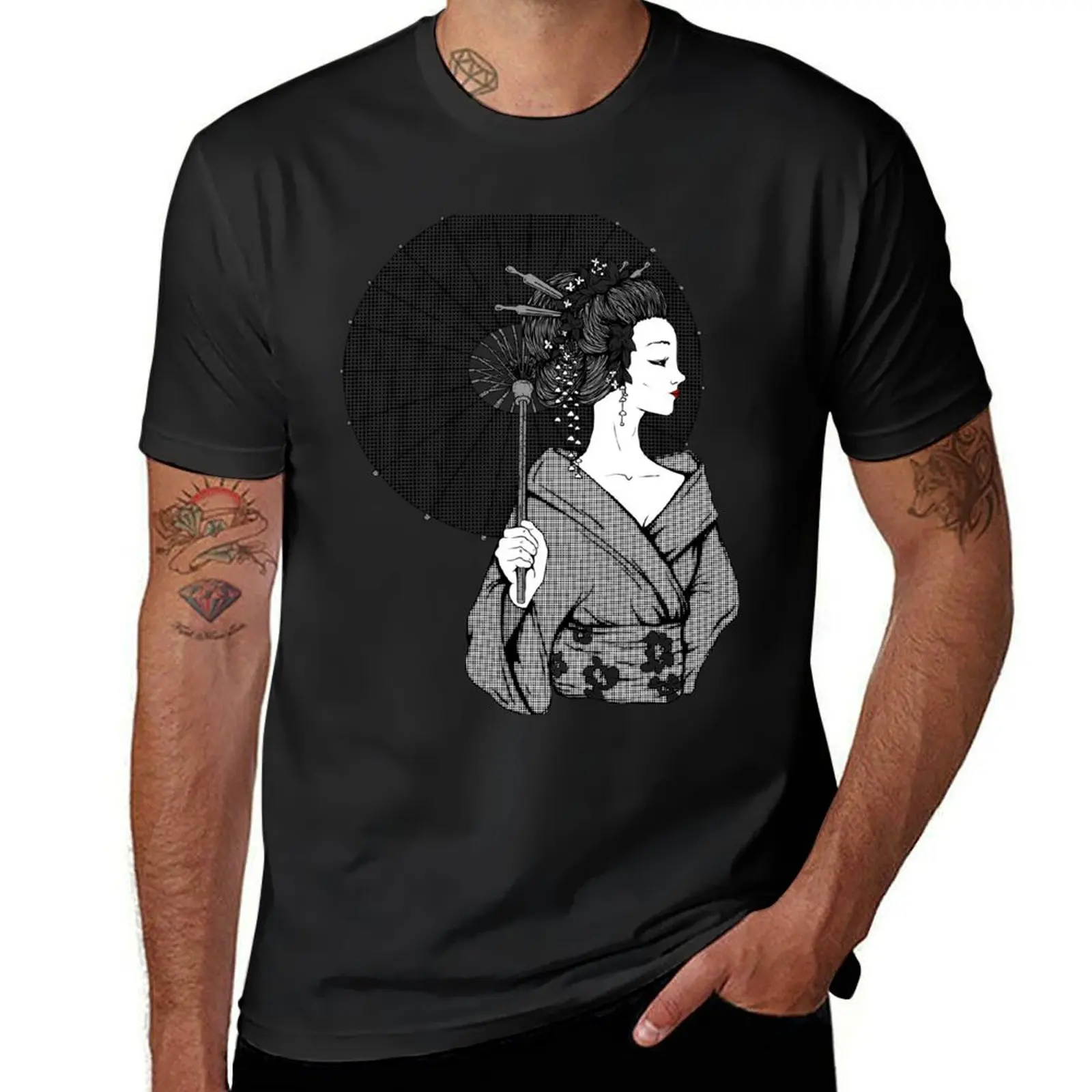 Футболка Vecta Geisha, винтажная блузка, мужская одежда