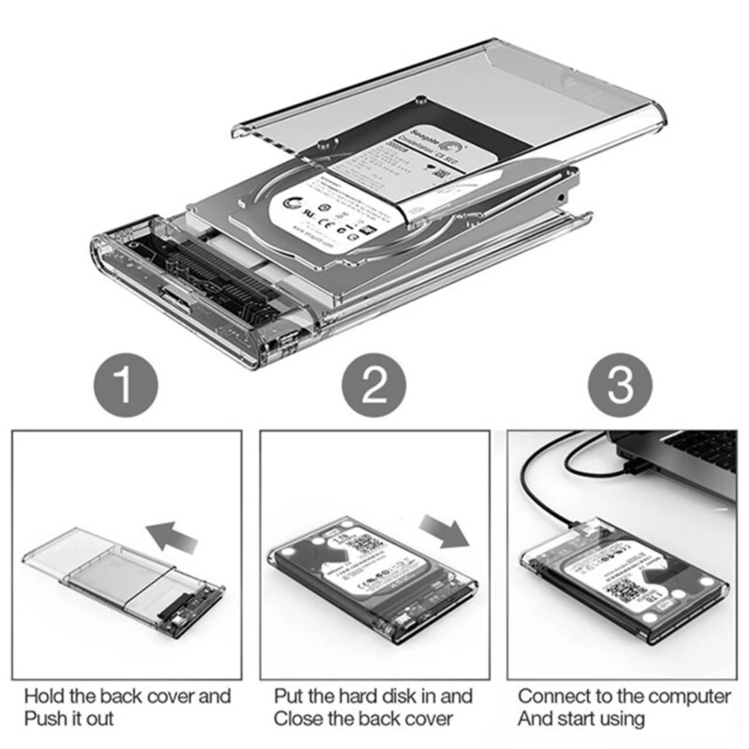 Фото Коробки для жесткого диска USB 3.0 — SATA III Корпус для жесткого диска 2,5-дюймовый корпус HDD SSD Внешний корпус Коробка для жесткого диска Внешний корпус для жесткого диска №3
