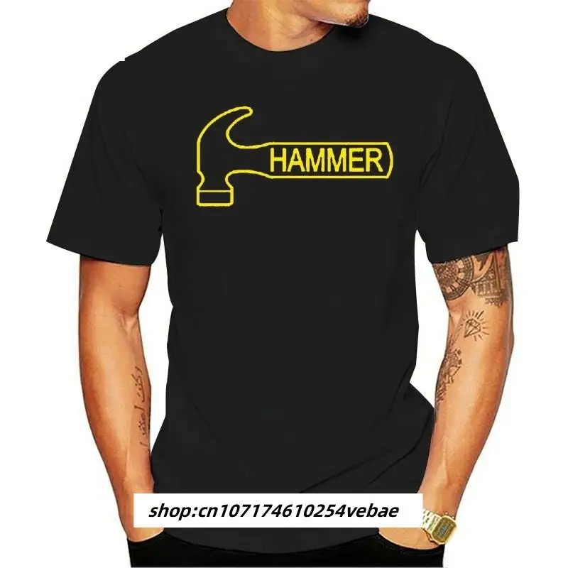 Фото Мужская футболка для боулинга Hammer 100%, черная, оранжевая №1
