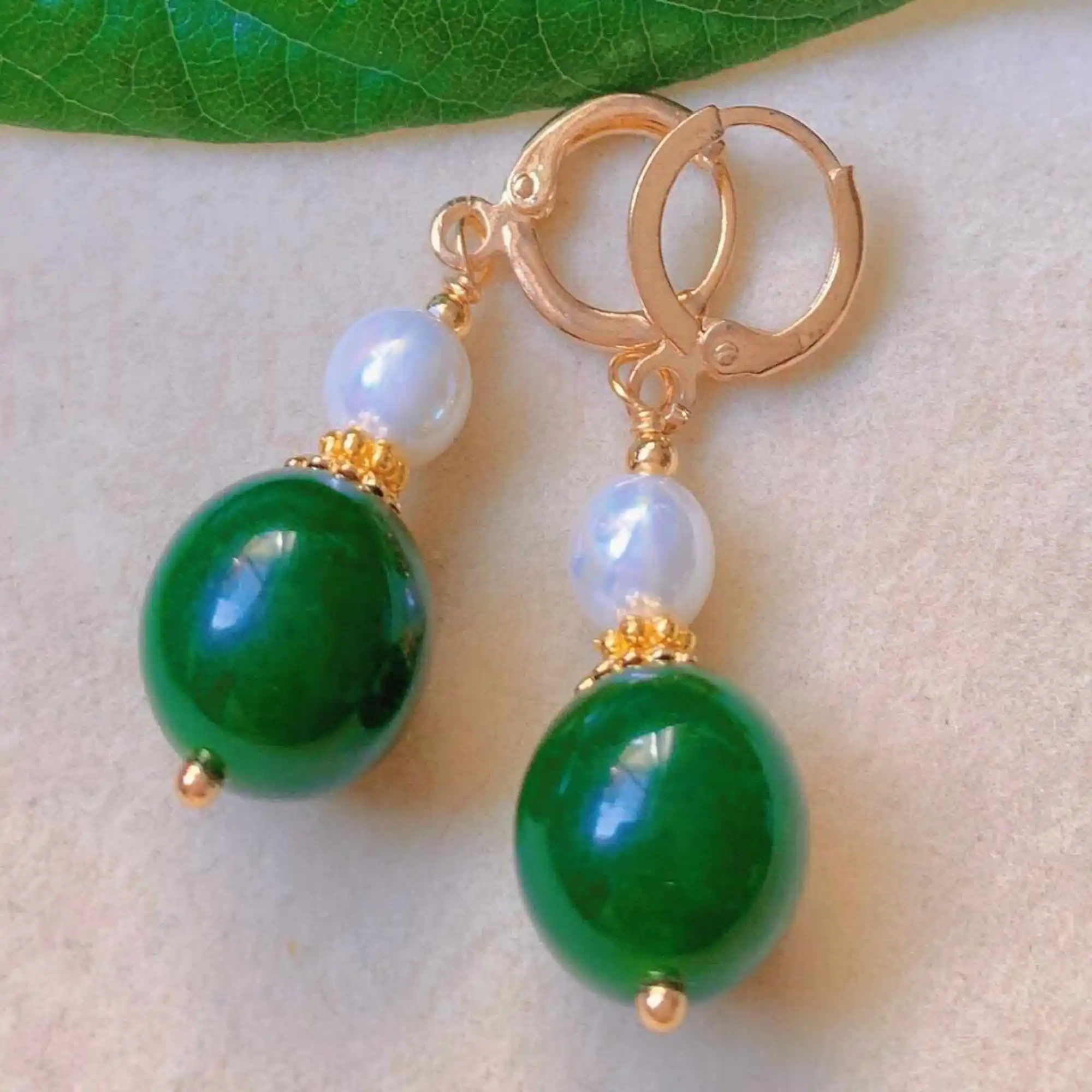 Фото Натуральные круглые бусины Jadeite, жемчужные серьги, искусственные, карнавальные, счастливые, красивые, праздничные подарки, пасхальный крючок, пресноводные №3