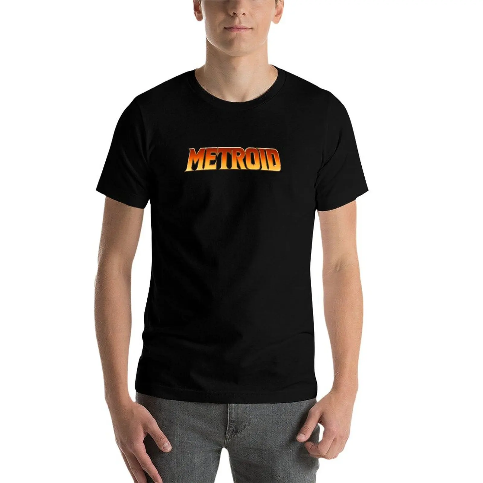 Фото Футболка с логотипом Metroid, винтажная футболка с рисунком аниме, забавная футболка, забавные футболки с мемми, мужские рубашки с графикой №3