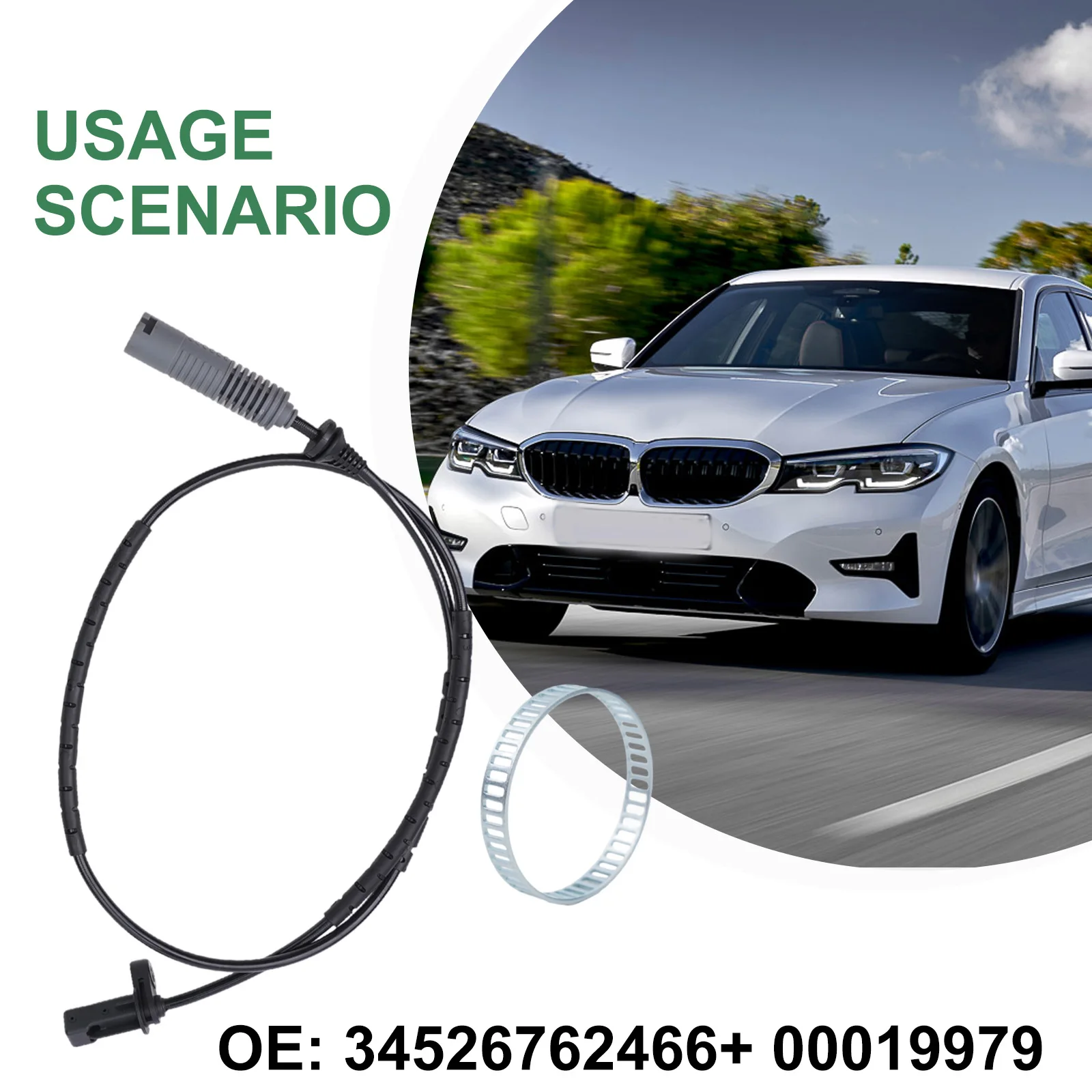 Для Bmw 3 серии E88 E90 E91 датчик скорости ABS заднего колеса кольцо ABS 34526762466 для кабриолета 1 серии (E88) 200803-201312 (art.: 3920d0a418dc3) - 3920d0a418dc3