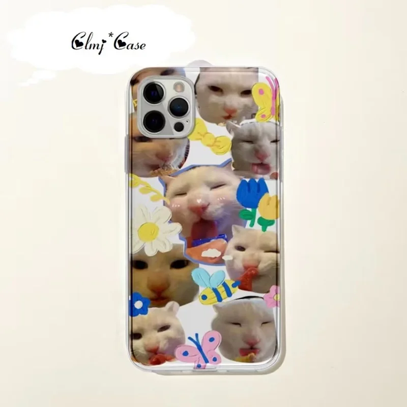 Clmj Funny Cat Чехол для телефона для Samsung Galaxy A54 5G A53 A52 A33 A13 A14 A23 A22 S21 FE S22 Plus S23 Ultra Силиконовый чехол для телефона