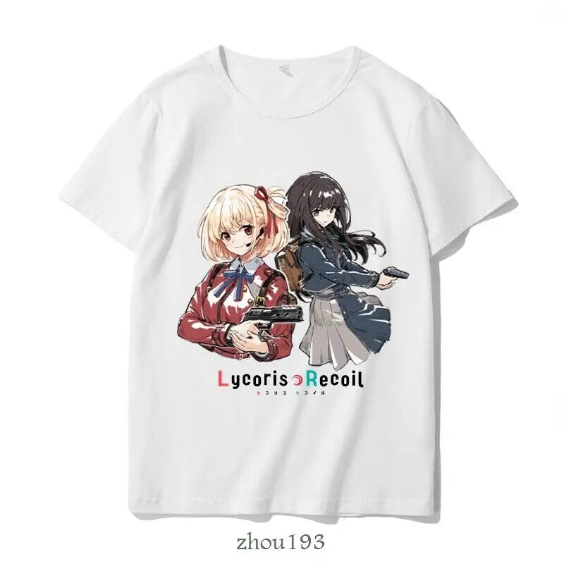 Аниме Lycoris отдача чисато нисикиджи Косплей унисекс футболка с коротким рукавом Z05