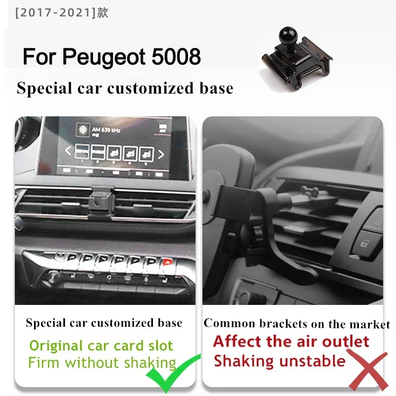 Фото Держатель для телефона 2017-2021 для Peugeot 5008, беспроводное зарядное устройство, кронштейн для навигации, GPS, Поворот на 360 градусов №4