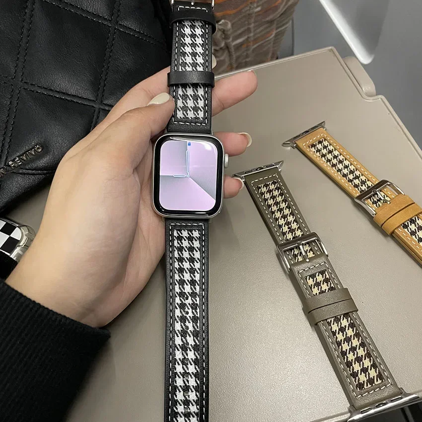 Фото Ремешок кожаный и нейлоновый для Apple Watch Ultra 10 9 8 7 49 мм 45 мм 41 мм 42 мм 46 мм Series 6 5 4 SE №5