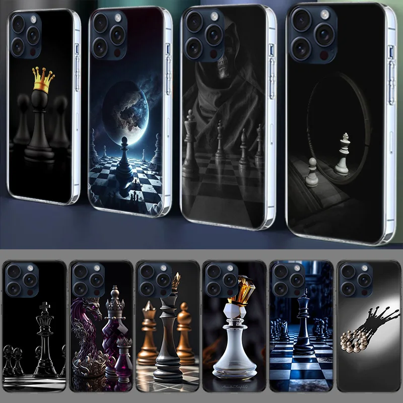 Чехол для телефона с конкурентоспособной шахматной игрой для Iphone 17 Air 16 Pro 15 Pro Max 14+ Plus 16E 11 13 12 Mini XR X XS 7 8 SE 2020 Cover Funda