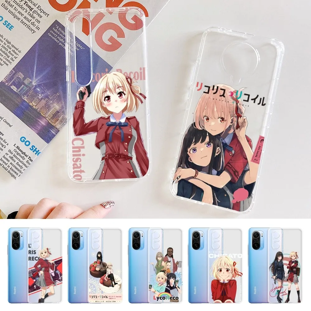 Чехол для телефона с аниме Lycoris Recoil для Samsung S 20 21 22 23 для Redmi Note7 8 9 10 для Huawei P20 30 40, прозрачный чехол