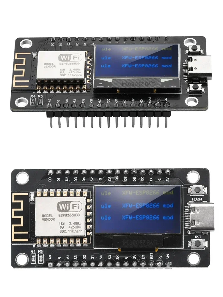 Esp-12F Nodecu Esp8266 Модуль платы разработки WiFi Ch340C, с экраном Oled 0,96 г., желто-синим экраном, 3,3 В-5 В постоянного тока