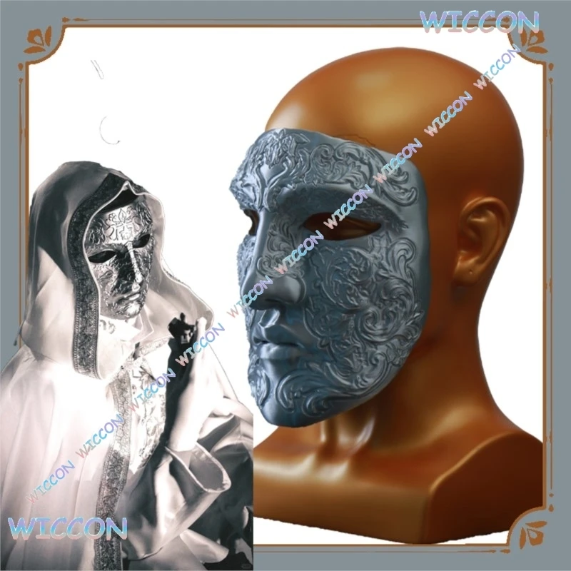 Фото [PandaRich] King of Heaven King BaldwinIV Leprosy Половина лица Маска Средневековый персонаж фильма Косплей Хэллоуин Вечеринка Роль P №2