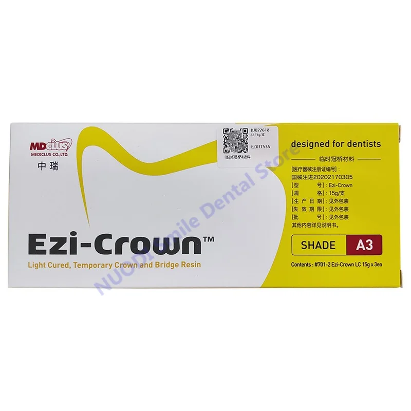 1 коробка Ezi-Crown Стоматологическая временная корона и мостовая смола Светоотвержденная смола Материал абажура A1 A2 A3 Литейный воск для стоматологической клиники Использование (art.: 3920ceedc963d) - 3920ceedc963d