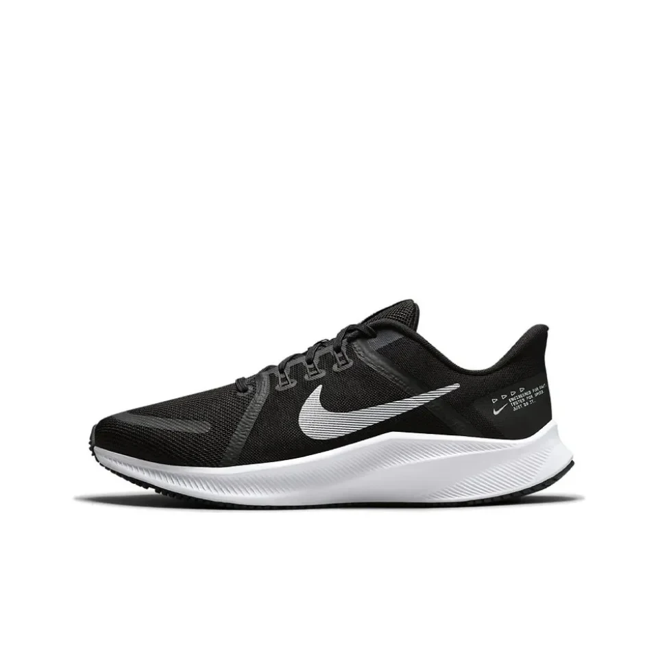 Оригинальные мужские кроссовки для бега Nike Quest 4, Нескользящие кроссовки с низким верхом, дышащие черно-белые кроссовки