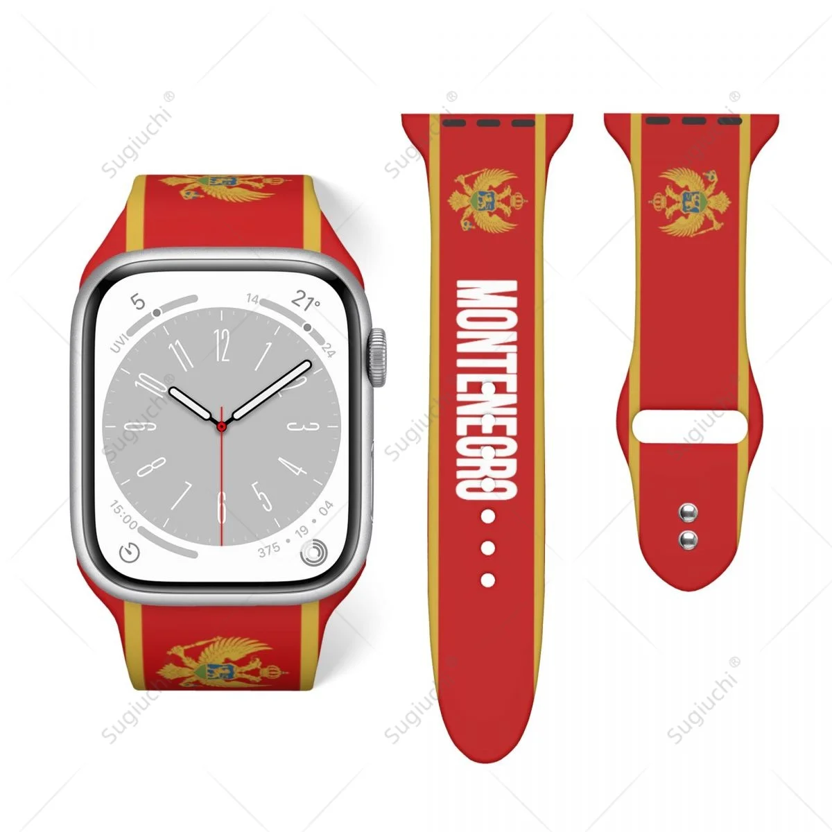 Спортивный ремешок унисекс с 3D принтом флага Чернеры для Apple Watch Band Ultra 2, силиконовый ремешок для часов Iwatch Series 9 8 7 6 SE 5 4