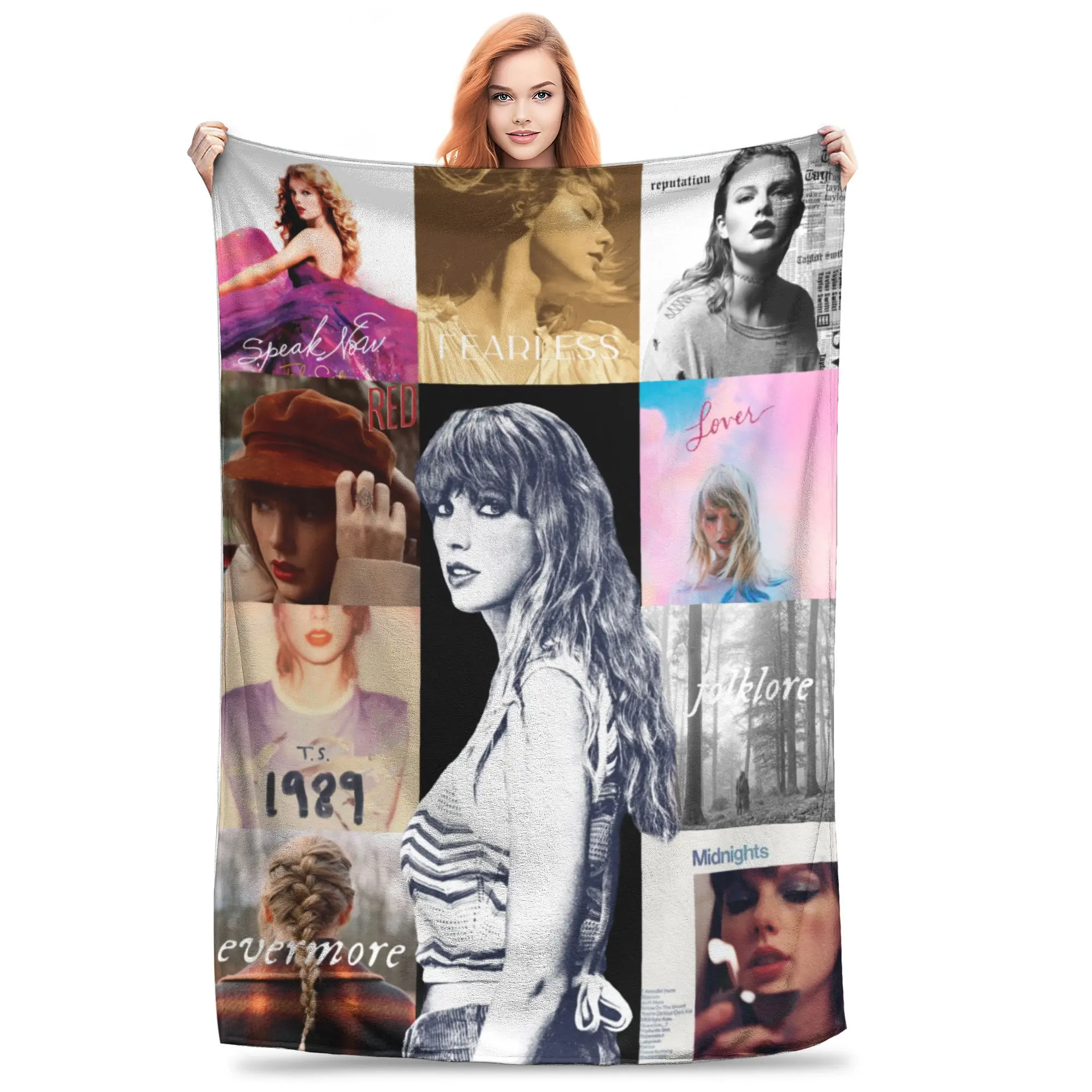 Одеяло Taylors Eras Tour Merch, супермягкое флисовое популярное одеяло с обложкой альбома Song, удобное плюшевое тонкое одеяло