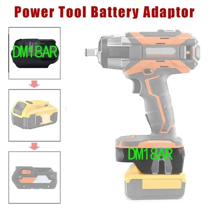 Фото DM18AR Battery Adapter for Dewalt 18V20V Max for Milwaukee 18V Li-ion Battery Converting To for Ridgid/AEG 18V Electric Drills №2