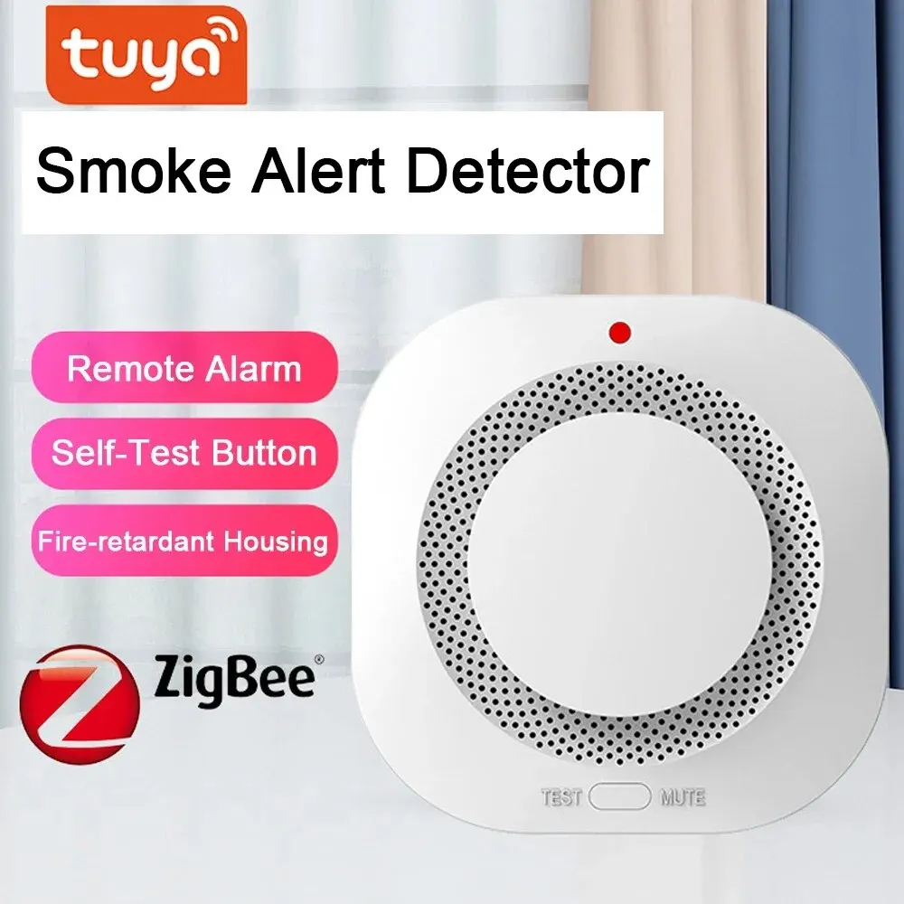 Беспроводной интеллектуальный детектор Tuya с Wi-Fi пожарной сигнализацией, система домашней безопасности, батарея, 433 МГц