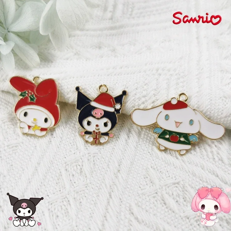 Sanrio милый мультяшный сплав капельное масло кулон Hello Kitty сверкающие кавайные подвески DIY ожерелье браслет серьги ювелирные изделия подарки