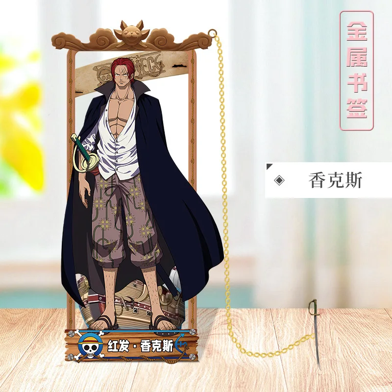 Фото Цельные металлические закладки Luffy Zoro Ace, аниме-закладки, периферийные книги в стиле аниме, украшения для студентов, подарок, аниме-фигурка №5